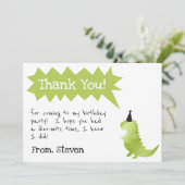 恐竜の招待スタンプとチョンプ 誕生日ボーイ 招待状 (スタンド正面)