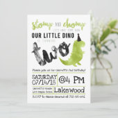 恐竜の招待スタンプ＆チョンプ2歳の誕生日 招待状 (スタンド正面)