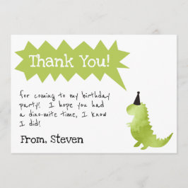 恐竜の招待状はずかずかと歩き、誕生日の男の子をChomp サンキューカード