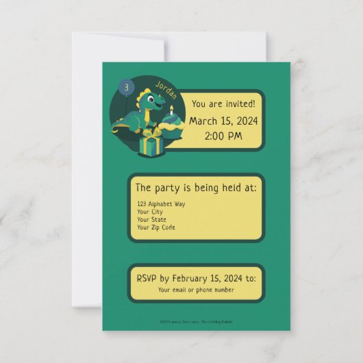 恐竜の招待状 招待状 (裏面)