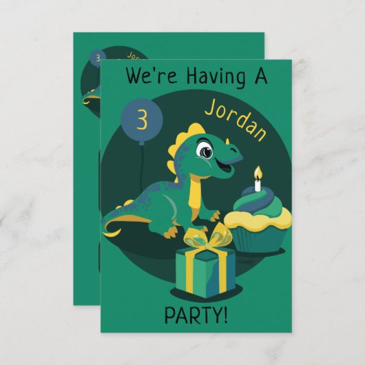 恐竜の招待状 招待状 (正面/裏面)