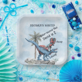 恐竜の指名手配の2歳の誕生日 ペーパープレート