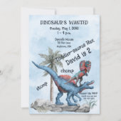 恐竜の指名手配の2歳の誕生日 招待状 (正面)