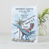恐竜の指名手配の2歳の誕生日 招待状 (スタンド正面)