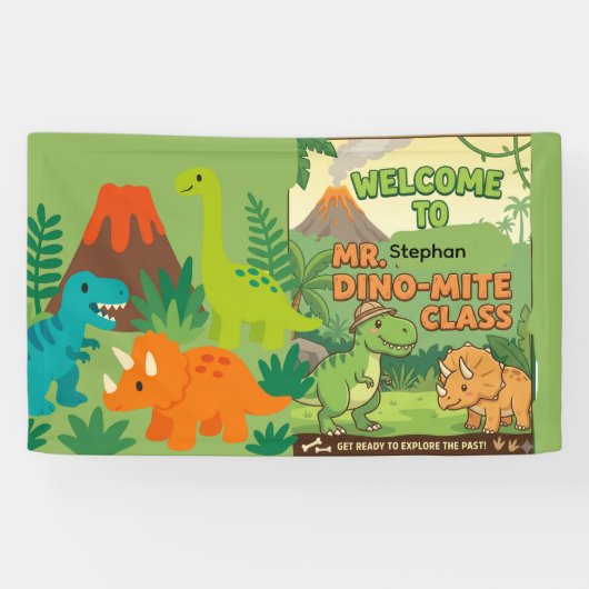 恐竜の教室ウェルカムサイン Dino-Mite 横断幕 (横)