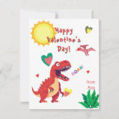 恐竜の教室バレンタインデーのカード ノートカード (正面)