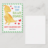 恐竜の教室ミニバレンタインカー子供へド ノートカード (正面/裏面)