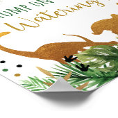 恐竜の散水ホール誕生日標識 ポスター (角)