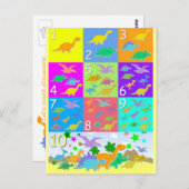 恐竜の数を1から10に数えよう ポストカード (正面/裏面)