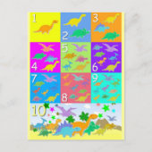 恐竜の数を1から10に数えよう ポストカード (正面)