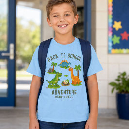 恐竜の新学期アドベンチャースタート Tシャツ