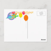 恐竜の星と渦巻きハッピーバースデーはがき ポストカード (裏面)