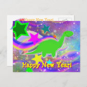 恐竜の星及び渦巻の明けましておめでとうの郵便はがき シーズンポストカード (正面/裏面)