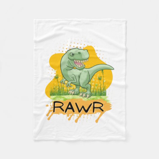 恐竜の時代の漫画引用文 フリースブランケット (正面)