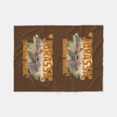 恐竜の時代の漫画引用文 フリースブランケット (正面(横))