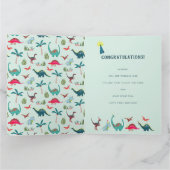 恐竜の最初の男の子の誕生日カード カード (内部)