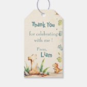 恐竜の最初の誕生日ありがとうメッセージカード ギフトタグ (正面)