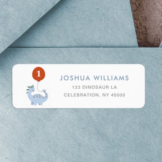 恐竜の最初の誕生日の戻り値ラベルのアドレス ラベル