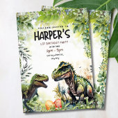 恐竜の最初の誕生日の招待状、野生の恐竜 招待状
