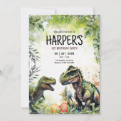 恐竜の最初の誕生日の招待状、野生の恐竜 招待状 (正面)