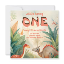 恐竜の最初の誕生日ジャングルの水色