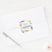 恐竜の最初の誕生日ストンプチョンプロール スクエアシール (封筒)