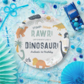 恐竜の最初の誕生日ストンプチョンプロール ペーパープレート (パーティー)