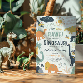 恐竜の最初の誕生日ストンプチョンプロール 招待状