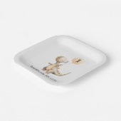 恐竜の最初の誕生日バルーン ペーパープレート (傾斜あり)