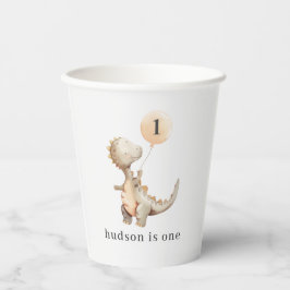 恐竜の最初の誕生日バルーン 紙コップ