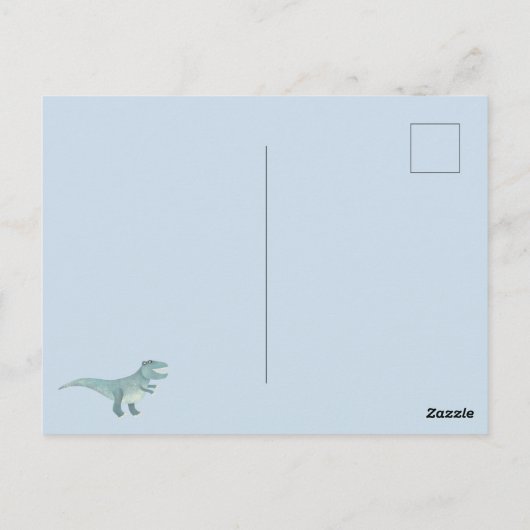 恐竜の最初の誕生日パーティの招待状 ポストカード (裏面)