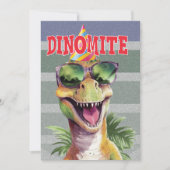 恐竜の最初の誕生日パーティの招待状 招待状 (正面)
