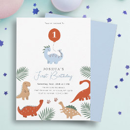 恐竜の最初の誕生日パーティの招待状 招待状
