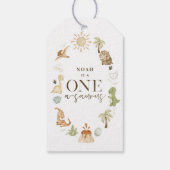 恐竜の最初の誕生日パーティーの好意ラベル ギフトタグ (裏面)