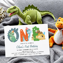 恐竜の最初の誕生日パーティーの招待状