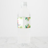 恐竜の最初の誕生日パーティーボーイカラフルトロピカル ペットボトルラベル (裏面)