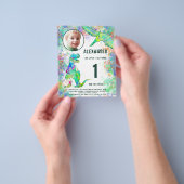 恐竜の最初の誕生日パーティー予算 チラシ (手)