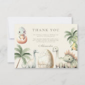 恐竜の最初の誕生日パーティー サンキューカード (正面)