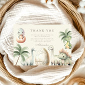 恐竜の最初の誕生日パーティー サンキューカード