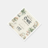 恐竜の最初の誕生日パーティー スタンダードカクテルナプキン (角)