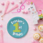 恐竜の最初の誕生日パーティー ペーパープレート (パーティー)