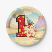恐竜の最初の誕生日パーティー ペーパープレート (正面)