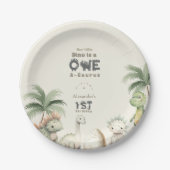 恐竜の最初の誕生日パーティー ペーパープレート (正面)