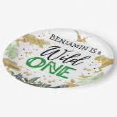 恐竜の最初の誕生日パーティー ペーパープレート (アングル)