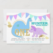 恐竜の最初の誕生日パーティー 招待状 (正面)