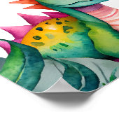 恐竜の最初の誕生日ボーイトロピカルウェルカムパーティー ポスター (角)