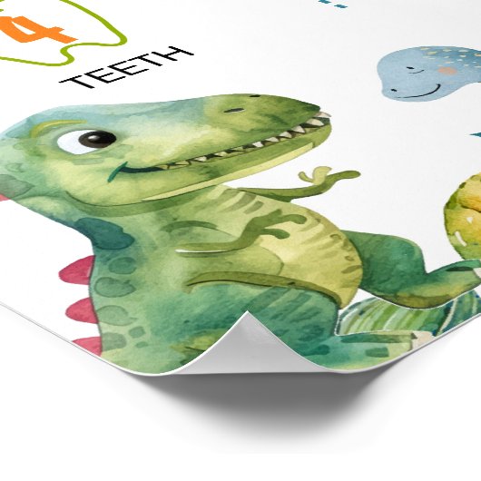 恐竜の最初の誕生日マイルストーンのポスター ポスター (角)