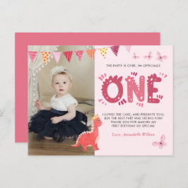 恐竜の最初の誕生日写真ありがとう ポストカード