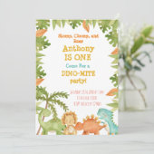 恐竜の最初の誕生日招待状パーティー 招待状 (スタンド正面)