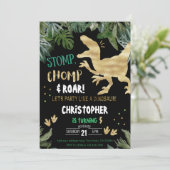 恐竜の最初の誕生日招待状ロアディノパーティー 招待状 (スタンド正面)